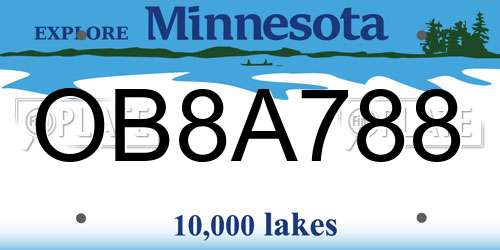 OB8A788 Minnesota License Plate