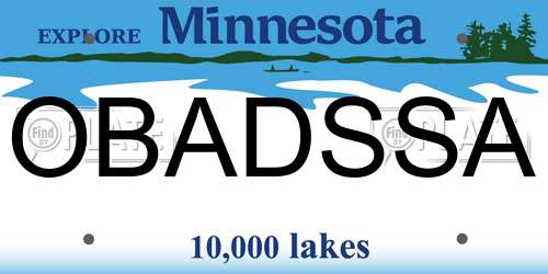 OBADSSA Minnesota License Plate