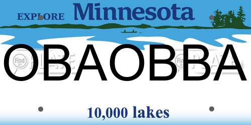 OBAOBBA Minnesota License Plate