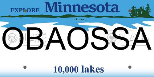 OBAOSSA Minnesota License Plate