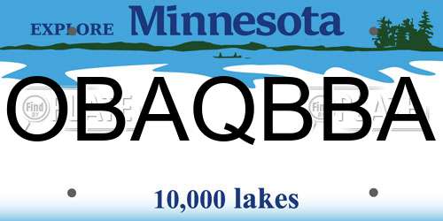 OBAQBBA Minnesota License Plate