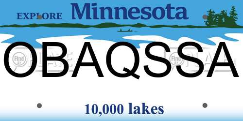 OBAQSSA Minnesota License Plate