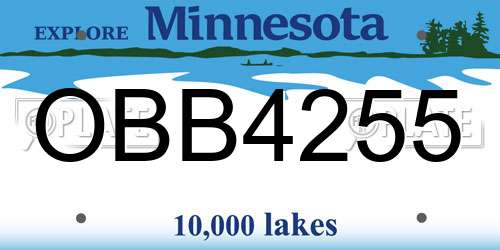 OBB4255 Minnesota License Plate