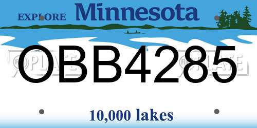 OBB4285 Minnesota License Plate