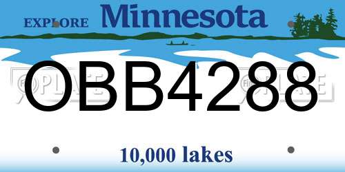 OBB4288 Minnesota License Plate