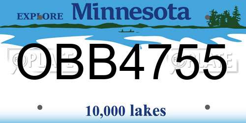 OBB4755 Minnesota License Plate