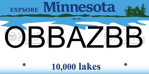 OBBAZBB Minnesota License Plate