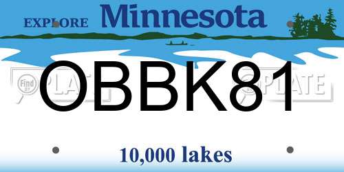 OBBK81 Minnesota License Plate