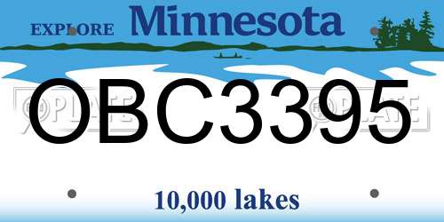 OBC3395 Minnesota License Plate