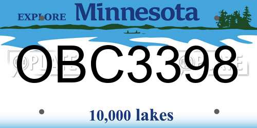 OBC3398 Minnesota License Plate
