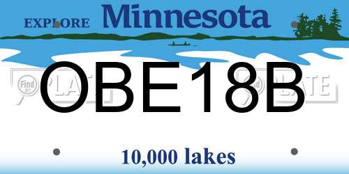 OBE18B Minnesota License Plate
