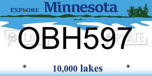 OBH597 Minnesota License Plate