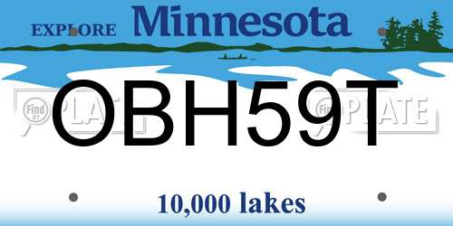 OBH59T Minnesota License Plate