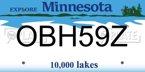 OBH59Z Minnesota License Plate