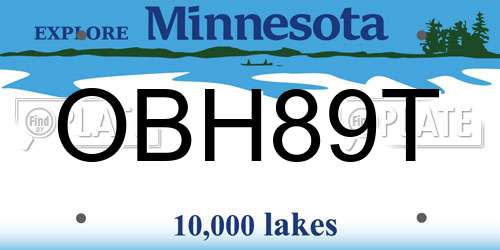 OBH89T Minnesota License Plate