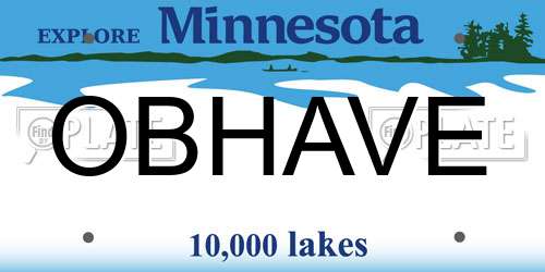 OBHAVE Minnesota License Plate