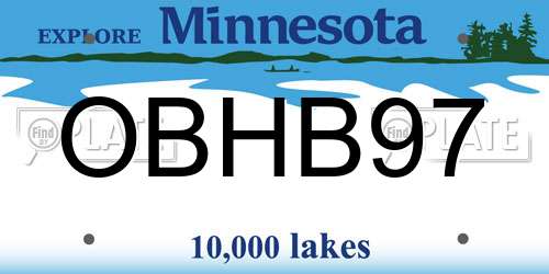OBHB97 Minnesota License Plate