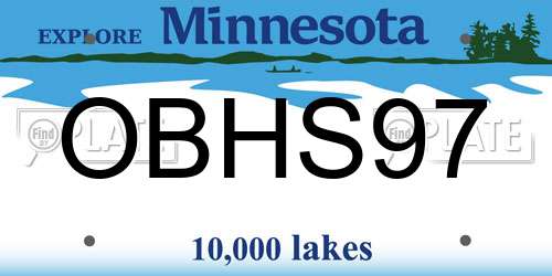 OBHS97 Minnesota License Plate
