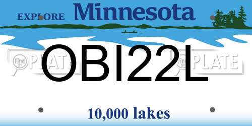 OBI22L Minnesota License Plate