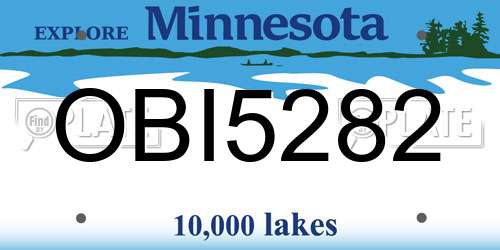 OBI5282 Minnesota License Plate