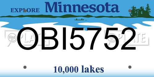 OBI5752 Minnesota License Plate
