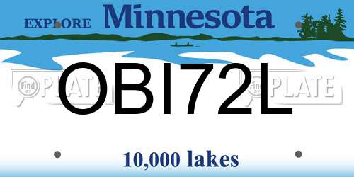 OBI72L Minnesota License Plate