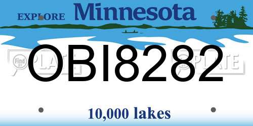 OBI8282 Minnesota License Plate