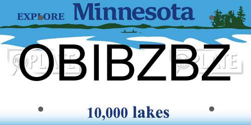 OBIBZBZ Minnesota License Plate
