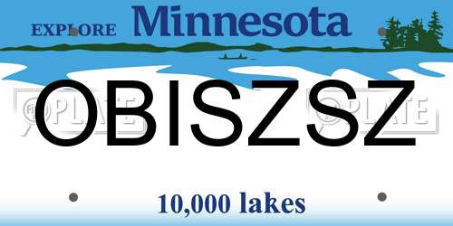 OBISZSZ Minnesota License Plate
