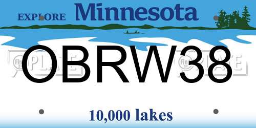 OBRW38 Minnesota License Plate