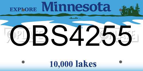 OBS4255 Minnesota License Plate