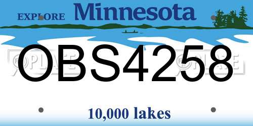 OBS4258 Minnesota License Plate
