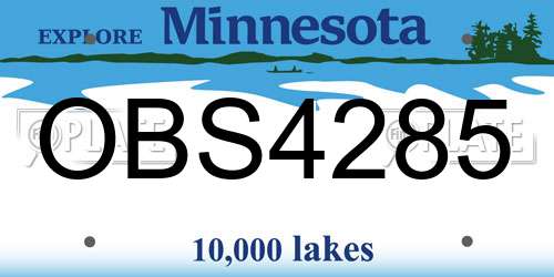 OBS4285 Minnesota License Plate