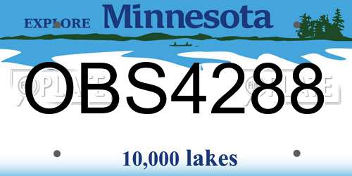 OBS4288 Minnesota License Plate