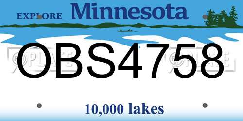 OBS4758 Minnesota License Plate