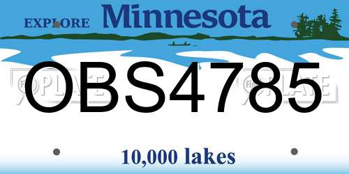 OBS4785 Minnesota License Plate