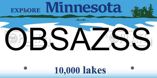 OBSAZSS Minnesota License Plate
