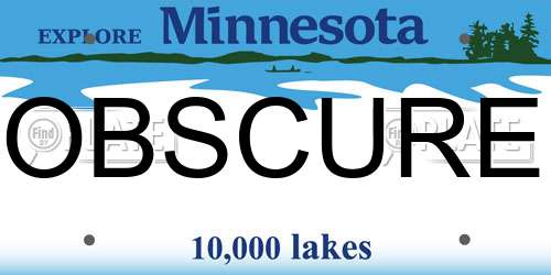 OBSCURE Minnesota License Plate