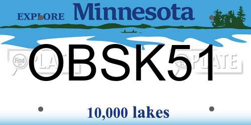 OBSK51 Minnesota License Plate
