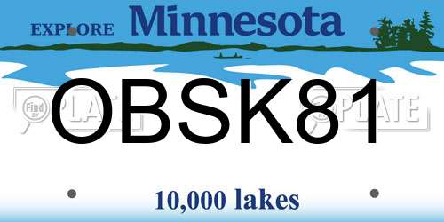 OBSK81 Minnesota License Plate