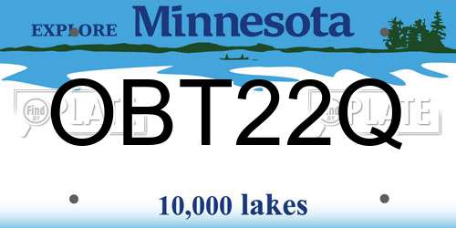 OBT22Q Minnesota License Plate
