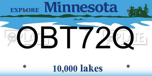 OBT72Q Minnesota License Plate