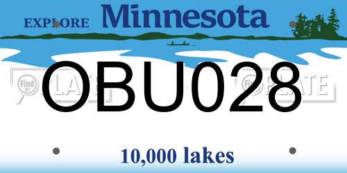 OBU028 Minnesota License Plate