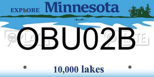 OBU02B Minnesota License Plate