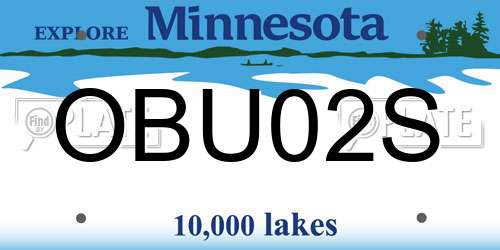 OBU02S Minnesota License Plate