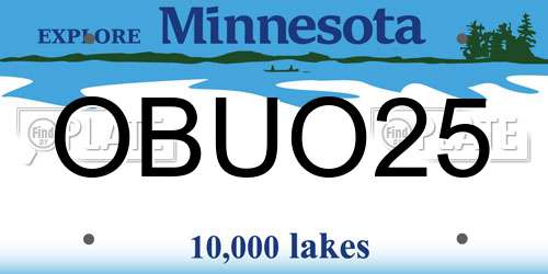 OBUO25 Minnesota License Plate