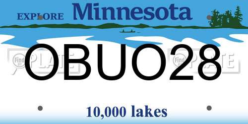 OBUO28 Minnesota License Plate