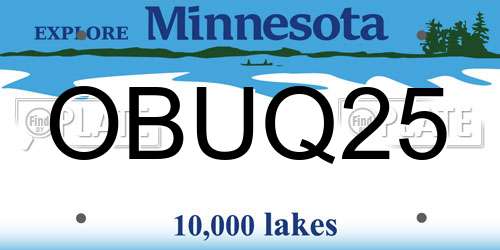 OBUQ25 Minnesota License Plate