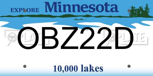 OBZ22D Minnesota License Plate