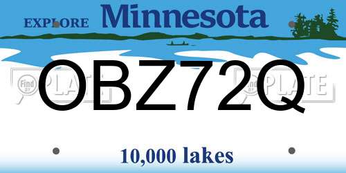 OBZ72Q Minnesota License Plate